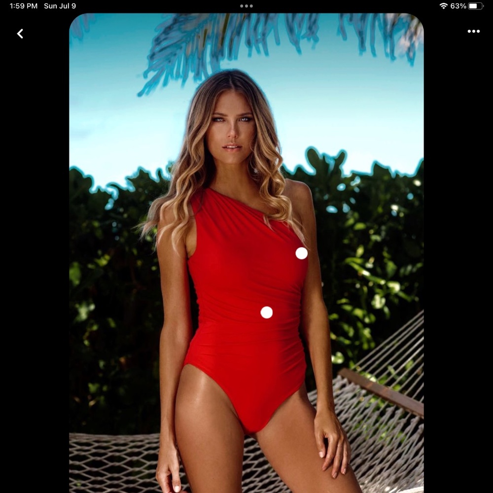 Melissa Odabash vibrant red, size 10 one piece swimsuit.